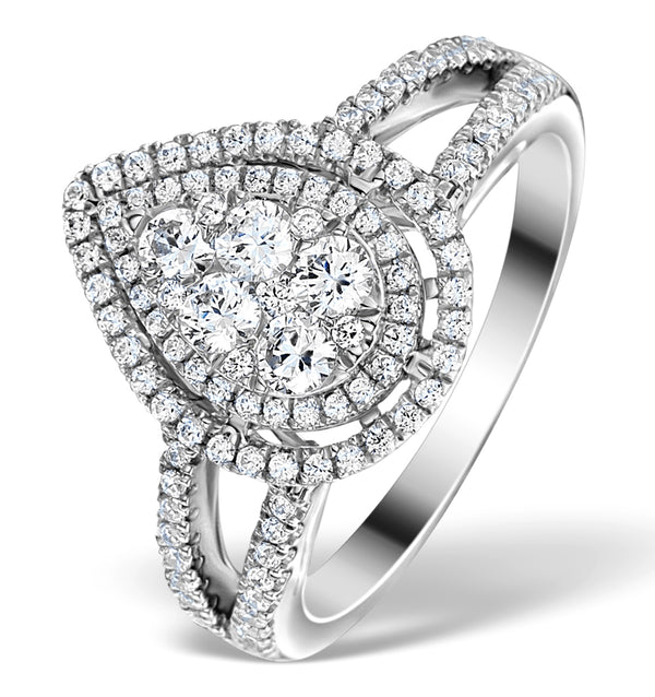 Halo Engagement Ring Galileo with 1ct of Diamonds in 18KW Gold - FT77